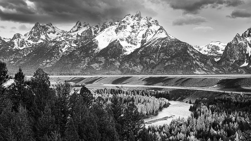 Le panorama de la rivière Snake en noir et blanc par Henk Meijer Photography