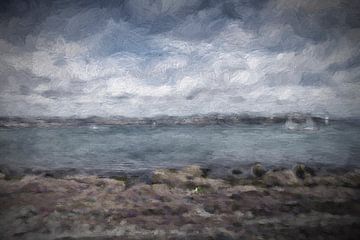 The port of Brixham and the sea