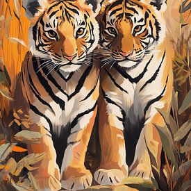 Tiger im Garten von Blickfänger Gemälde