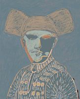 Portret man met torero in pastel
