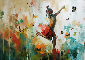 Abstracte Dans | Chaos van Vlinders van Blikvanger Schilderijen