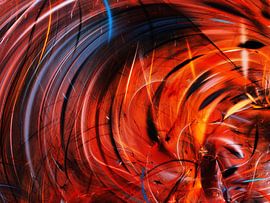 Vortex rouge d'énergie fluide