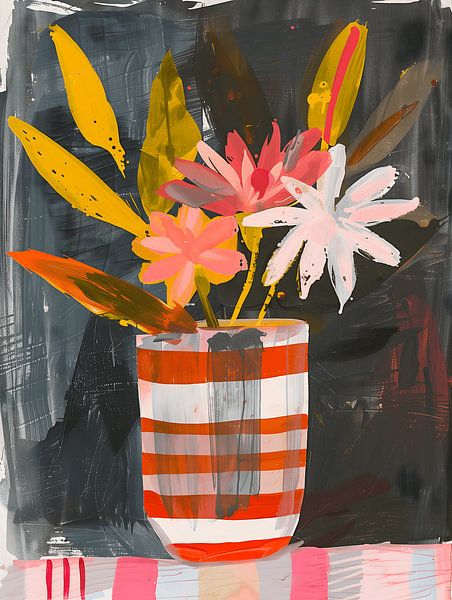 Vintage-Vase mit Blumen II von Gypsy Galleria