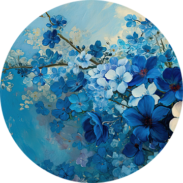 Blauwe Bloemschilderij | Bloei van Blikvanger Schilderijen