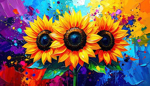 Zonnebloemen als modern stilleven - vol beweging, bloemenkracht en een explosie van kleur