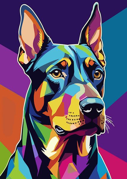 Dobermann Pinscher Pop Art by MIROKKU