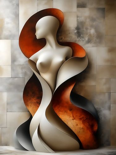 Abstracte symbiose in harmonie van vorm en lichaam