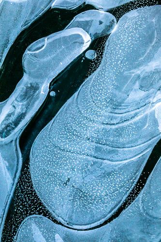 Het ijsblauwe bevroren meer van Marion Peeten