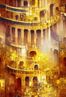 The Collosseum in the style of Gustav Klimt