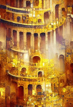 Het Colosseum in de stijl van Gustav Klimt van Whale & Sons.