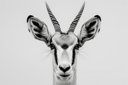 Sierlijke antilope - zwart-witfotografie voor liefhebbers van wilde dieren