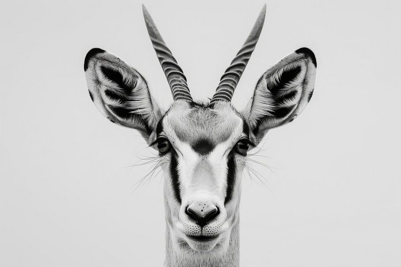 Graceful antelope - black and white photography for wildlife lovers by Poster Art Shop