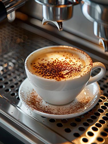 drink a cup of coffee or cappuccino