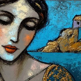 Mediteraanse Dromen van Abstract Schilderij