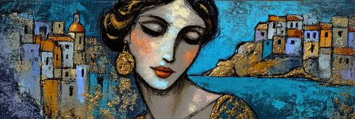 Mediteraanse Dromen van Abstract Schilderij