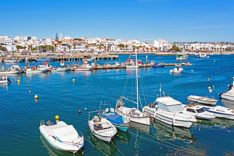 The port and the town of Lagos in the Algarve in Portugal by Eye on You