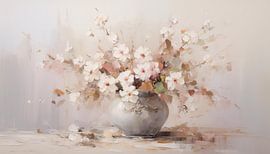 Vaas met bloemen olieverf panorama van TheXclusive Art