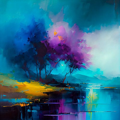 Des arbres colorés au bord de l'eau. Partie 6