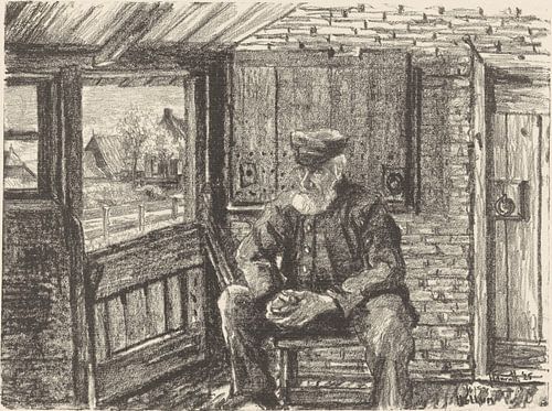 Hollum, oude boer, Otto Hanrath, 1925