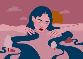 Serene River Woman by Ida Alvarsson