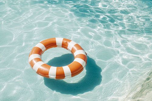 Reddingsboei in het zwembadwater