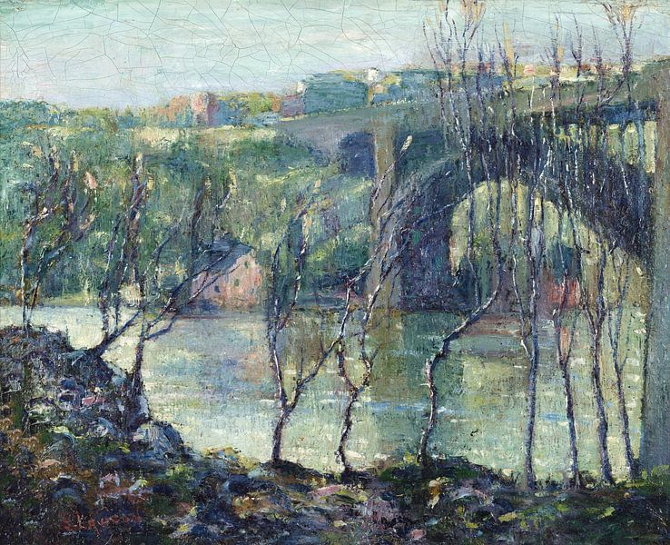 Ernest Lawson~Washington Bridge, Harlem River van finemasterpiece