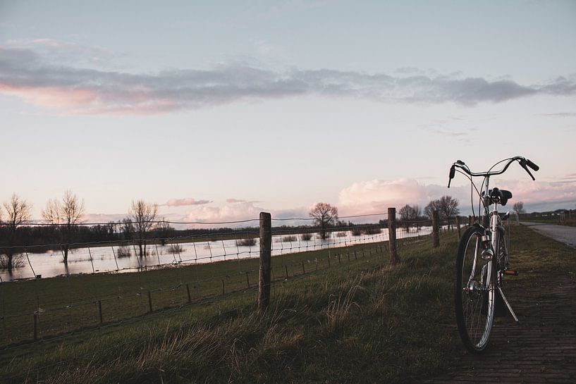 Bike on the dike. by Pim Meijerman