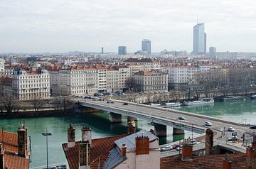 Panoramisch uitzicht op de stad Lyon van Carolina Reina