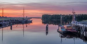 Sunset at the lauwersmeer sur Greet ten Have-Bloem