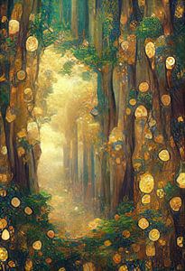Märchenwald im Stil von Gustav Klimt