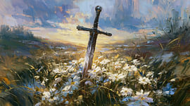 The Abandoned Sword | The Crusader series | Blue, Gold and White by Atelier Tijdloos