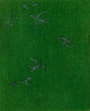 Japanse vintage kunst ukiyo-e. Groene Woodblock print door Tagauchi Tomoki. van Dina Dankers