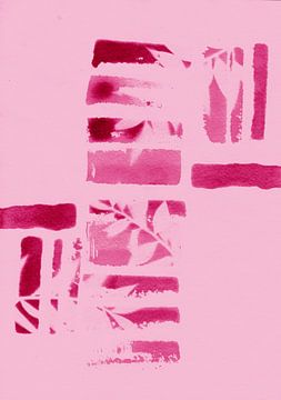 Abstracte Roze Natuur Lijnen van Lies Praet