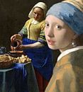 Die Milchmagd und das Mädchen mit dem Perlenohrring, Johannes Vermeer von Masters Revisited Miniaturansicht