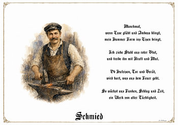 Schmied – Zunftbild mit Gedicht