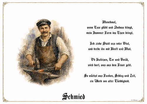 Blacksmith – Guild painting with a poem