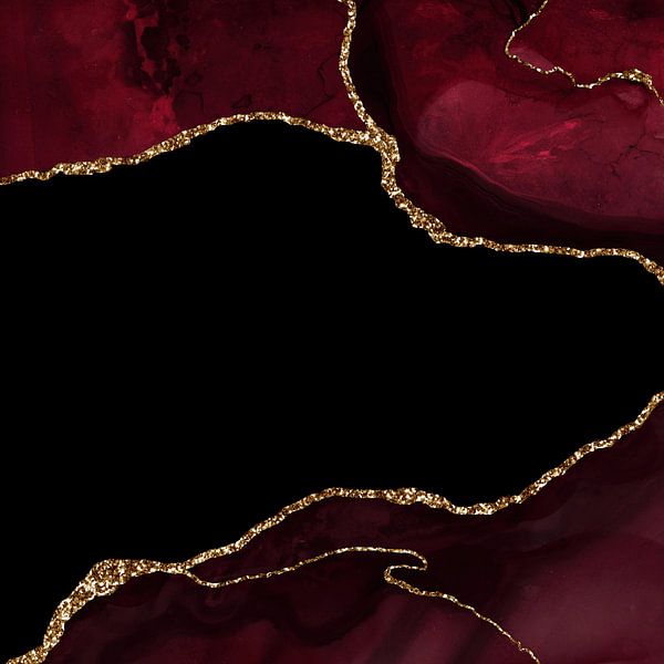 Burgundy &amp; Gold Agate Texture 04 by Aloke Design