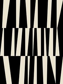 Bauhaus Style Retro Minimalist Geometric Artwork In Black and Beige. No.9 by Dina Dankers