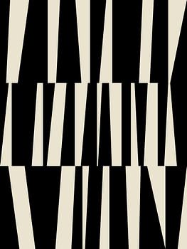 Art géométrique rétro minimaliste de style Bauhaus en noir et beige. N°9