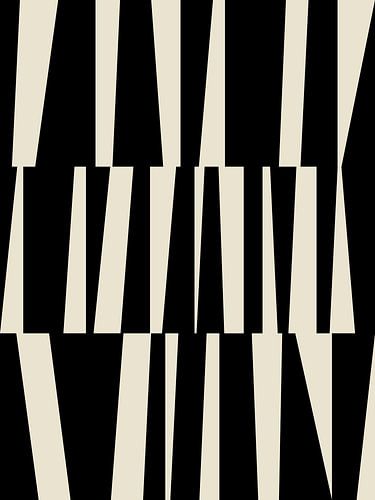Art géométrique rétro minimaliste de style Bauhaus en noir et beige. N°9