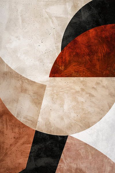 Abstraction géométrique dans les tons de rouge et de terre par Art & Soul Creations
