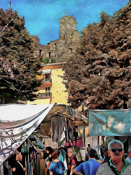 Market Day Passignano Sul Trasimeno by Dorothy Berry-Lound