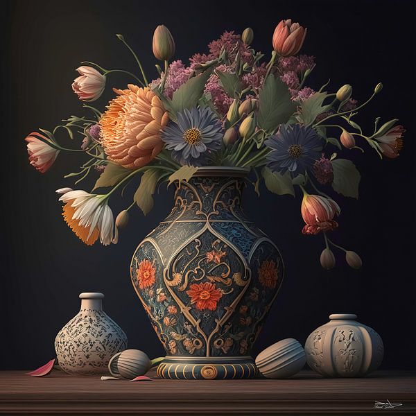 Nature morte avec des fleurs. par Gelissen Artworks