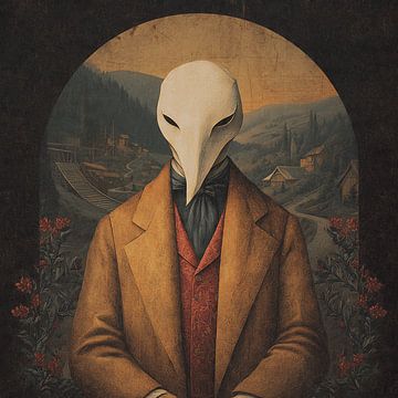 Unheimliche flache surreale digitale Illustration von Aden Pink Studio