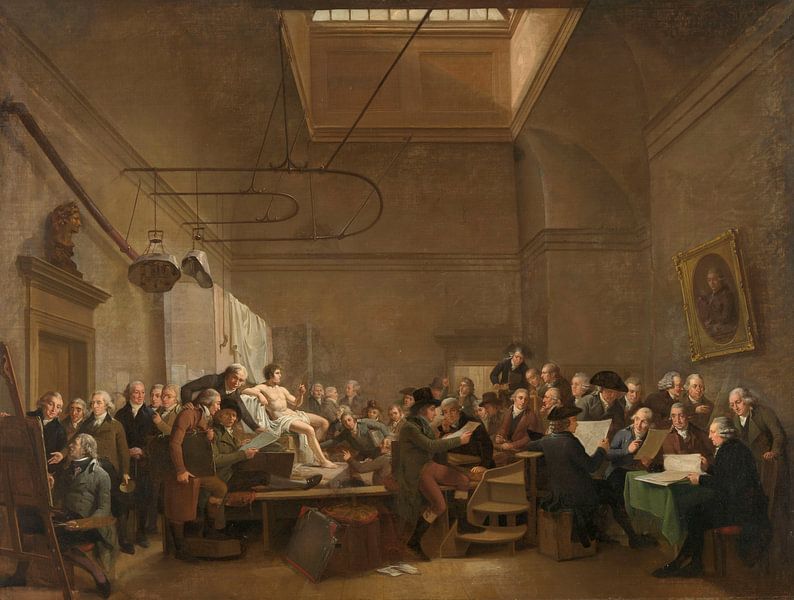 Der Salon der Felix-Meritis-Gesellschaft, Adriaan de Lelie, 1801 von Marieke de Koning