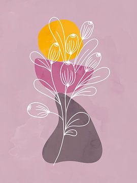 Abstract landscape in purple and orange by Tanja Udelhofen