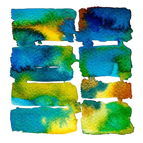 Tropische Vibes | Modern Abstract | Aquarel schilderij