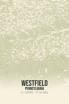 Alte Karte von Westfield (Pennsylvania), USA. von Rezona
