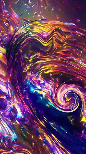 Kleurrijke abstracte golf van Owolan Art