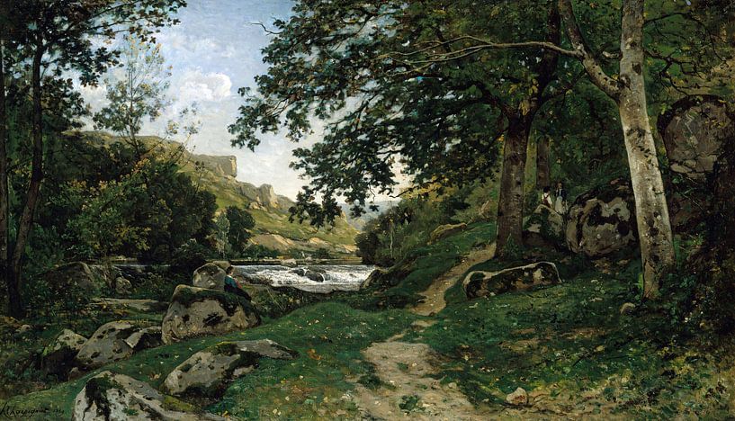 Henri Harpignies-Rock Road by finemasterpiece